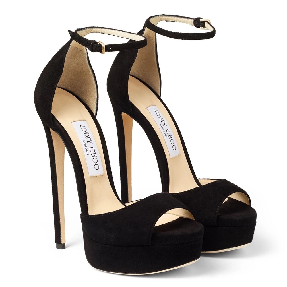 NWT Jimmy Choo Max 150 Velvet Platform Stiletto Heels 38 / 8